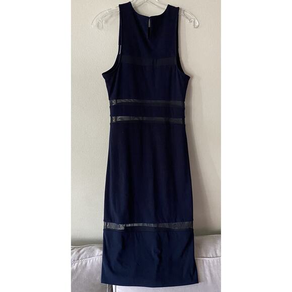 T Alexander Wang Size Medium Navy Blue Dress Mesh Sheer Bodycon Stretch - Picture 2 of 6